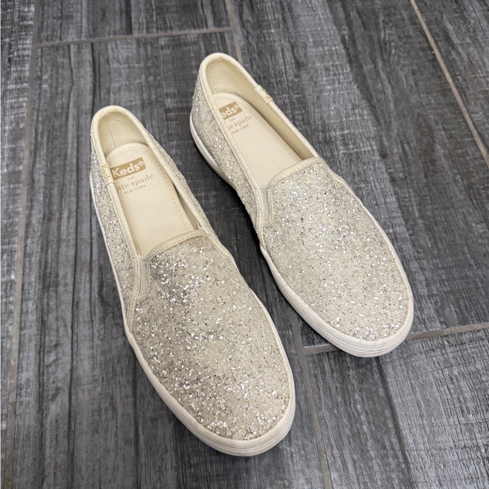 Keds Kate Spade Women's Sparkling Slip-On Sneakers - Silver Glitter